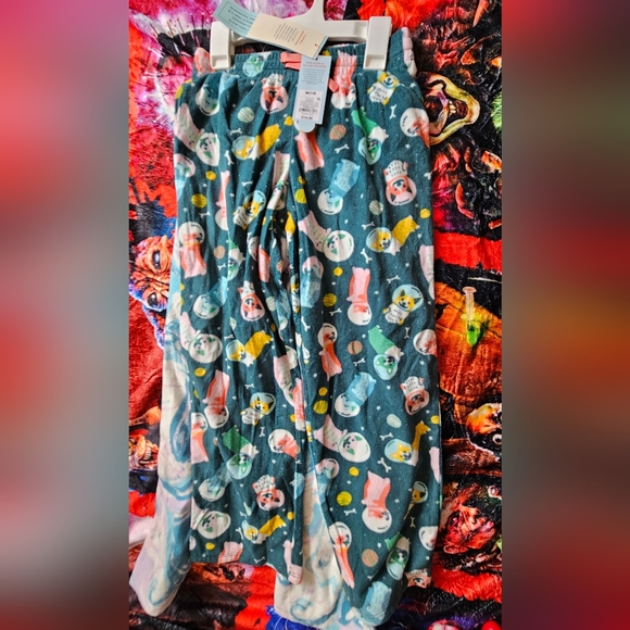 Cat & Jack Girls' 2pk Pajama Pants Blue Marble & Space Weenie Dogs - Picture 2 of 3